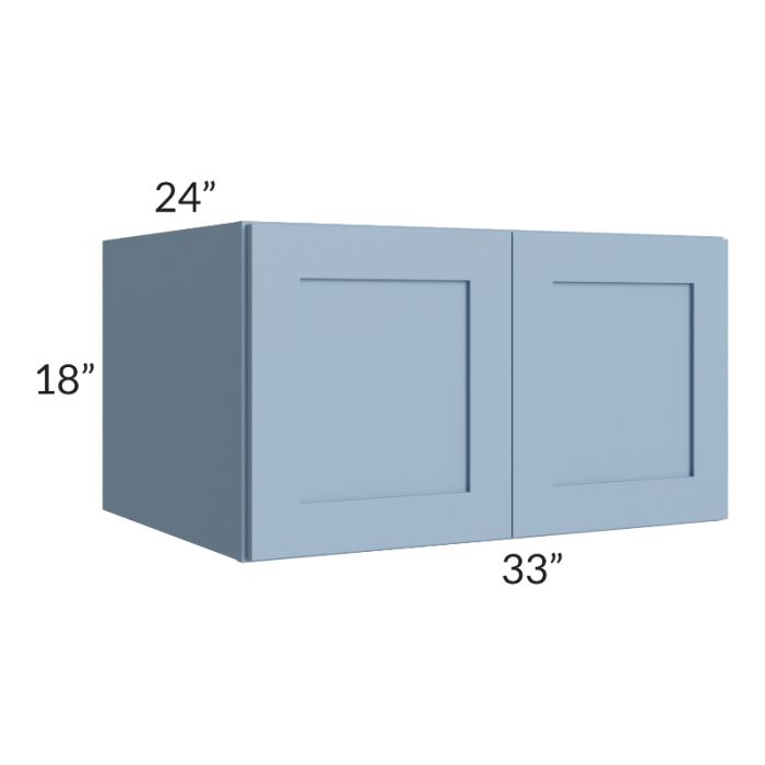 RTA Sky Blue Shaker 33" x 18" x 24" Wall Cabinet