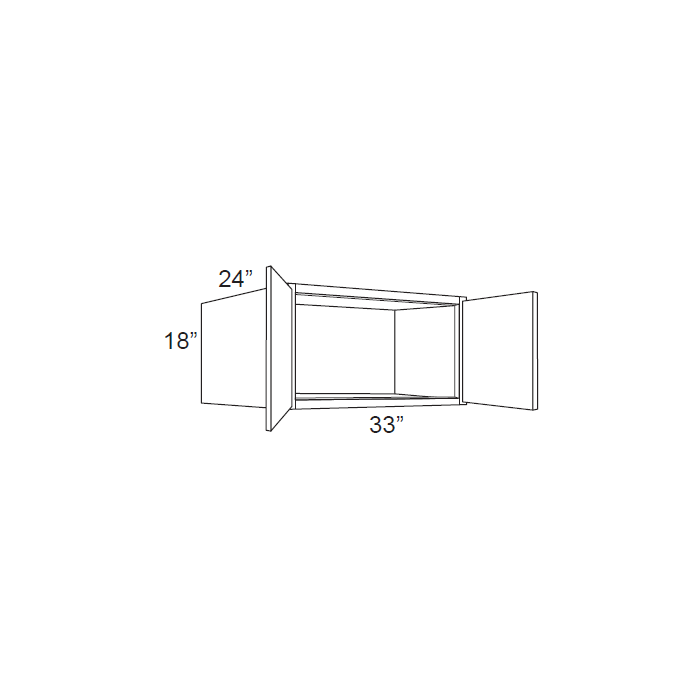 RTA Sky Blue Shaker 33" x 18" x 24" Wall Cabinet
