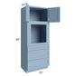 RTA Sky Blue Shaker 33" x 84" Oven Cabinet with 2 Decorative Panels