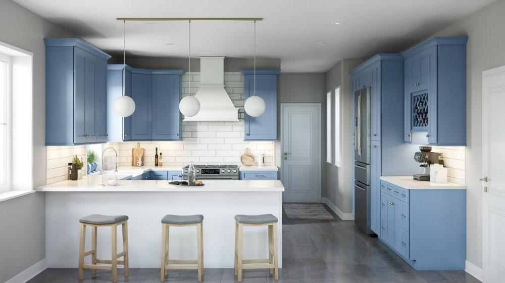 RTA Sky Blue Shaker 36" Lazy Susan Base Cabinet