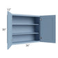 RTA Sky Blue Shaker 36" x 30" Wall Cabinet with 2 Decorative End Panels
