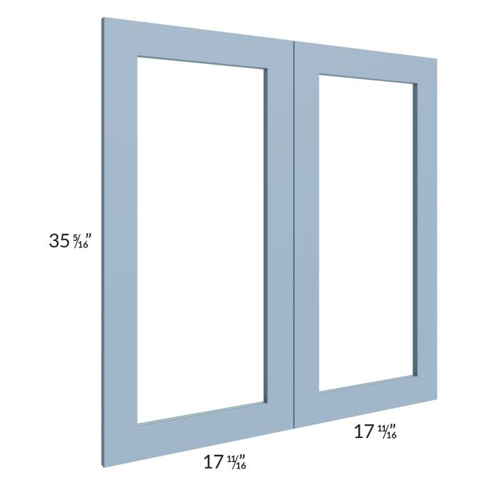 RTA Sky Blue Shaker 36" x 36" Glass Door Only with Glass Included