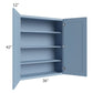 RTA Sky Blue Shaker 36" x 42" Wall Cabinet with 2 Decorative End Panels