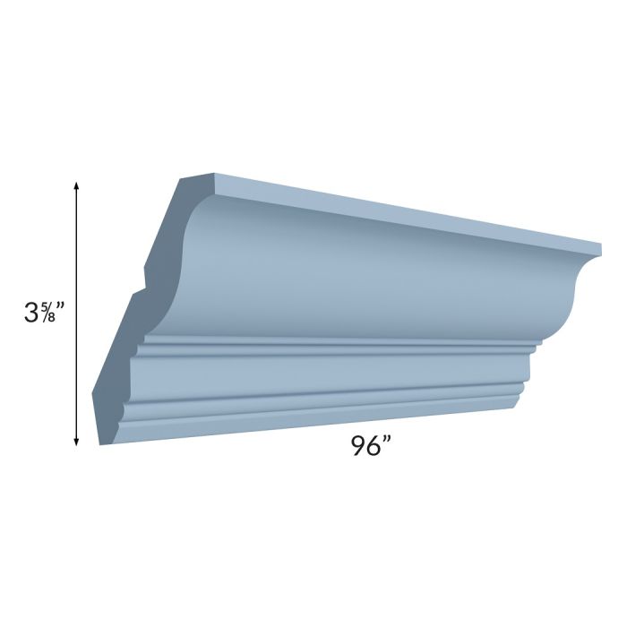 RTA Sky Blue Shaker 4" x 96" Crown Molding - Cut Molding into a 5ft and 3ft Sections