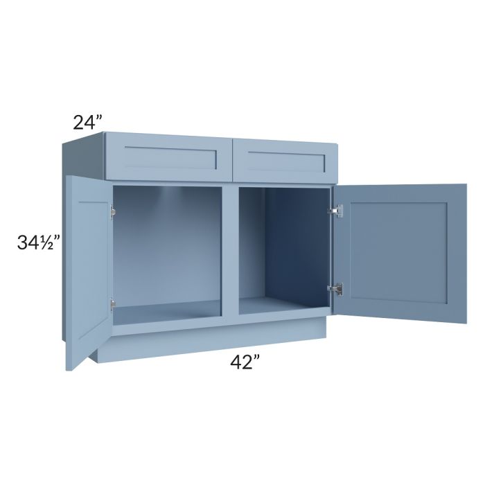 RTA Sky Blue Shaker 42" Sink Base Cabinet