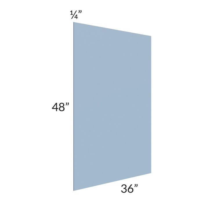 RTA Sky Blue Shaker 48" x 36" Finished Back Panel - Cut in Half