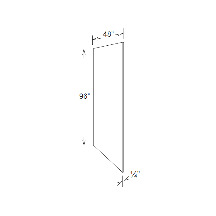RTA Sky Blue Shaker 48" x 96" Finished Back Panel - Cut in Half