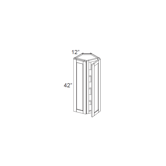 RTA Southport Blue Shaker 12" x 42" Wall End Cabinet