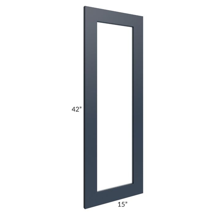RTA Southport Blue Shaker 15" x 42" Glass Door Only (can be used with a 24" x 42" corner cabinet)