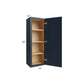 RTA Southport Blue Shaker 15" x 42" Wall Cabinet with 2 Decorative End Panels and Glass Door