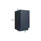 RTA Southport Blue Shaker 18" Base Cabinet with 2 Decorative End Panels and 1 Roll Out Tray