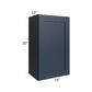 RTA Southport Blue Shaker 18" x 30" Wall Cabinet with Glass Door