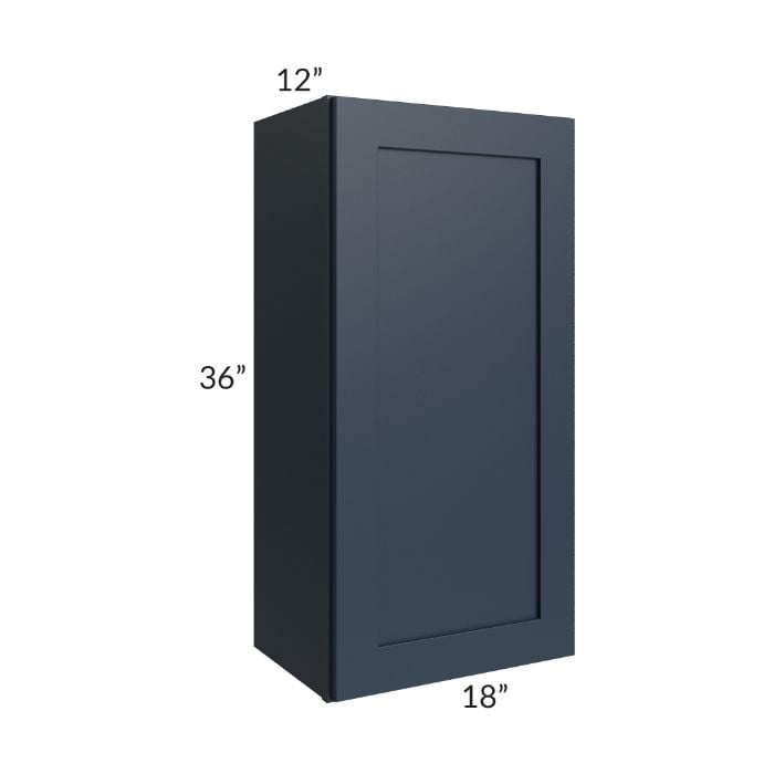 RTA Southport Blue Shaker 18" x 36" Wall Cabinet with 2 Decorative End Panels