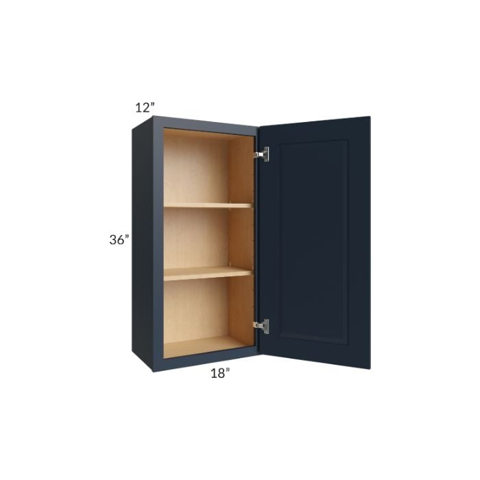 RTA Southport Blue Shaker 18" x 36" Wall Cabinet with 2 Decorative End Panels