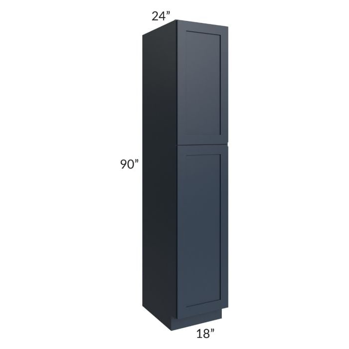 RTA Southport Blue Shaker 18" x 90" Wall Pantry with 1 Roll Out Tray