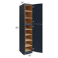 RTA Southport Blue Shaker 18" x 90" Wall Pantry with 3 Roll Out Trays