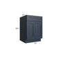 RTA Southport Blue Shaker 24" Base Cabinet with Pot and Pan Roll Out Kit