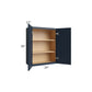 RTA Southport Blue Shaker 24" x 30" Wall Cabinet with 1 Decorative End Panel