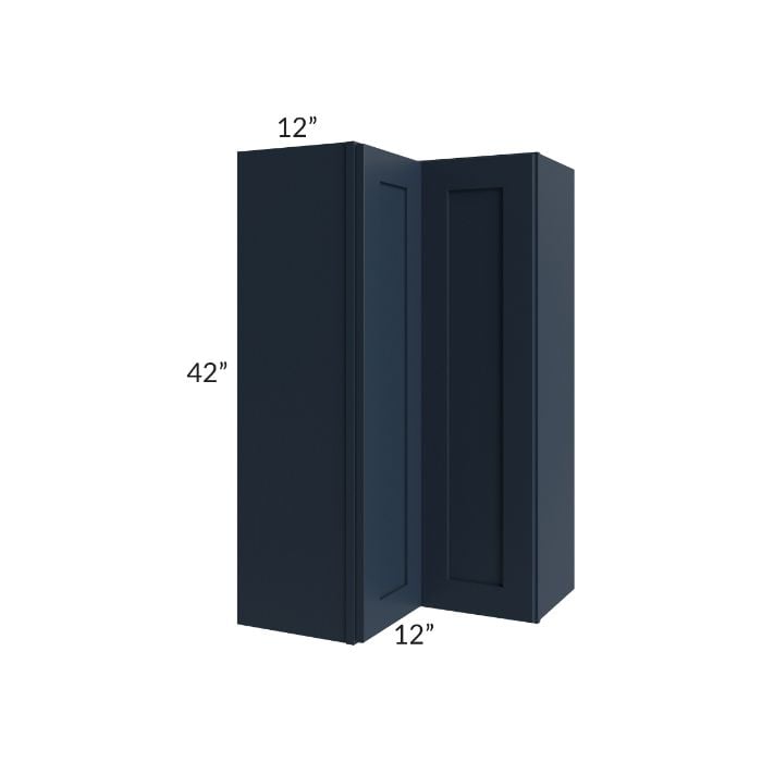 RTA Southport Blue Shaker 24" x 42" Easy Reach Corner Wall Cabinet