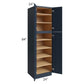 RTA Southport Blue Shaker 24" x 84" Wall Pantry with 1 Side Decorative End Panel and 4 Roll Out Trays