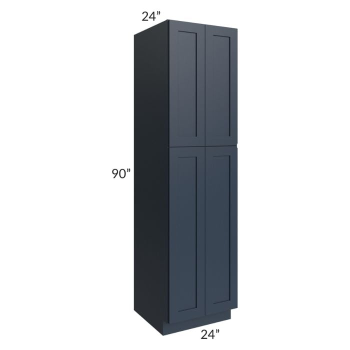RTA Southport Blue Shaker 24" x 90" Wall Pantry with 1 Side Decorative End Panel and 1 Roll Out Tray