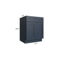 RTA Southport Blue Shaker 27" Base Cabinet with Pot and Pan Roll Out Kit