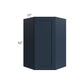 RTA Southport Blue Shaker 27" x 42" Wall Diagonal Corner Cabinet with 2 Decorative End Panels