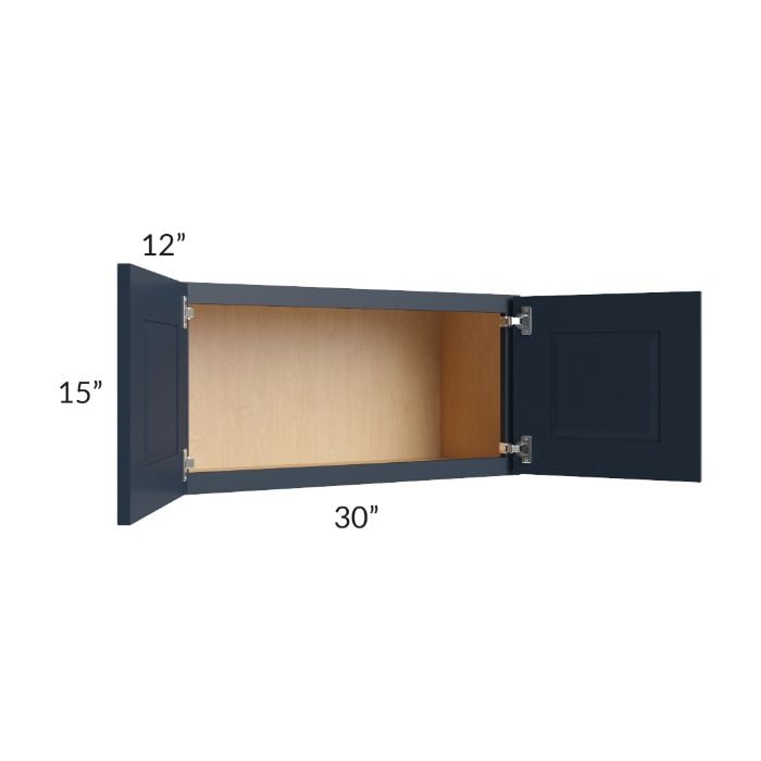 RTA Southport Blue Shaker 30" x 15" Wall Cabinet