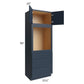 RTA Southport Blue Shaker 31.5" x 90" Oven Cabinet with 2 Sides Decorative End Panels