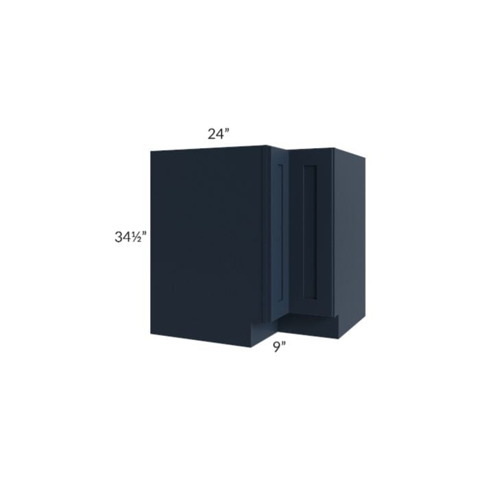 RTA Southport Blue Shaker 33" Corner Base Cabinet (Trays sold separately for a Lazy Susan application) with 1 Decorative End Panel