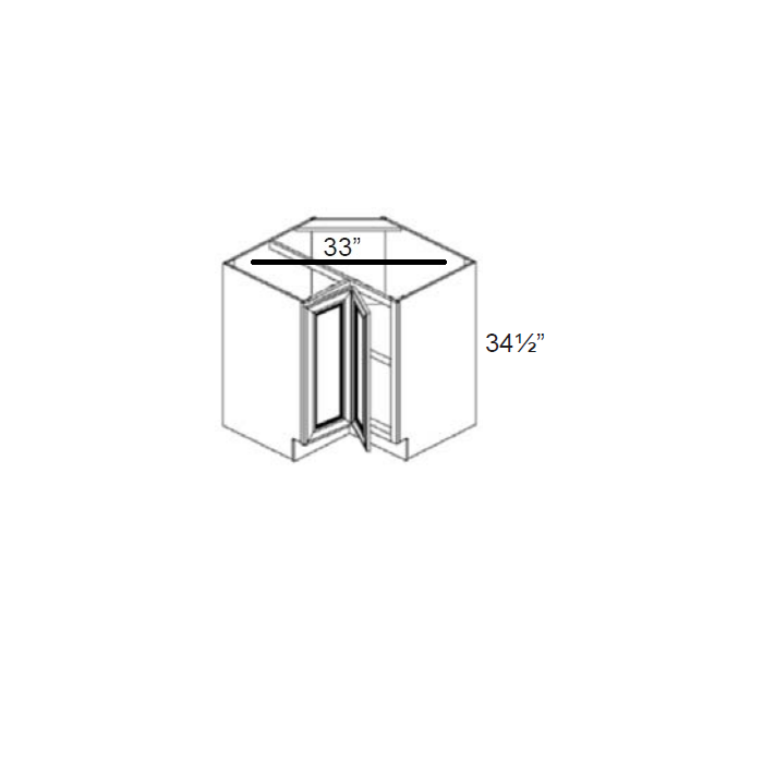 RTA Southport Blue Shaker 33" Corner Base Cabinet (Trays sold separately for a Lazy Susan application) with 1 Decorative End Panel