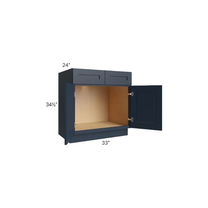 RTA Southport Blue Shaker 33" Sink Base Cabinet
