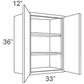 RTA Southport Blue Shaker 33" x 36" Wall Cabinet