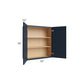 RTA Southport Blue Shaker 33" x 36" Wall Cabinet with Glass Door