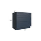 RTA Southport Blue Shaker 36" 3-Drawer Base Cabinet with 1 Decorative End Panel