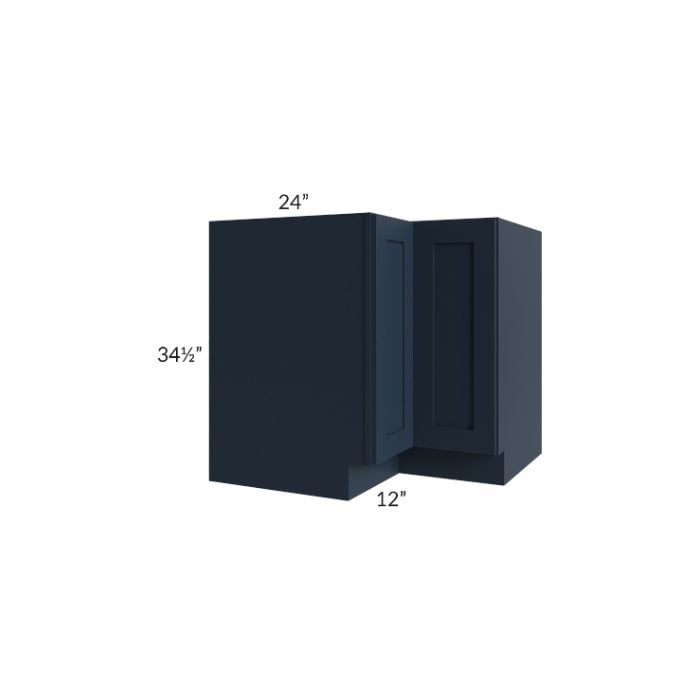 RTA Southport Blue Shaker 36" Corner Base Cabinet (Trays sold separately for a Lazy Susan application) with 2 Decorative End Panels
