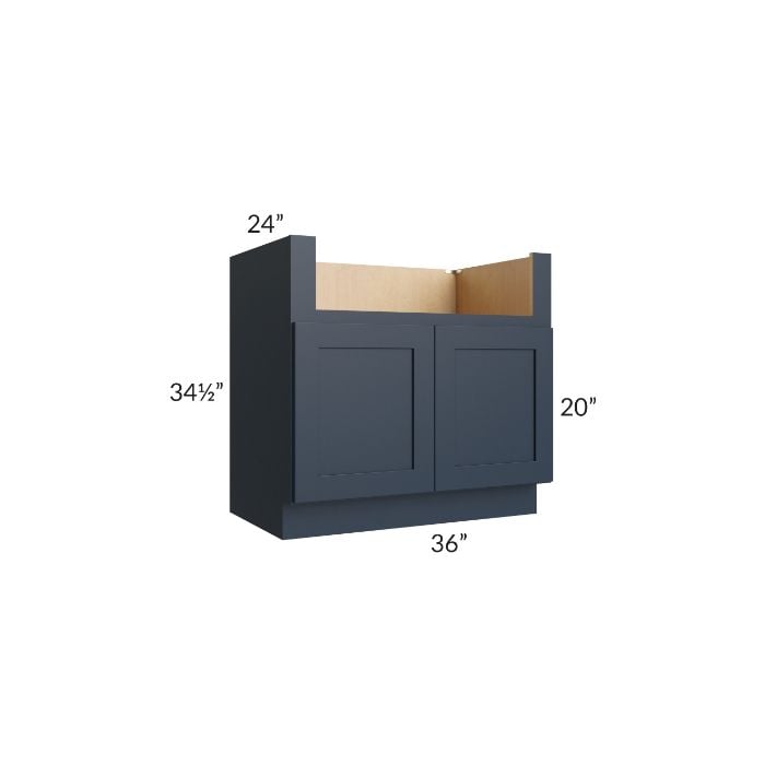 RTA Southport Blue Shaker 36" Farm Sink Base Cabinet