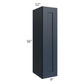 RTA Southport Blue Shaker 9" x 36" Wall Cabinet with 1 Decorative End Panel