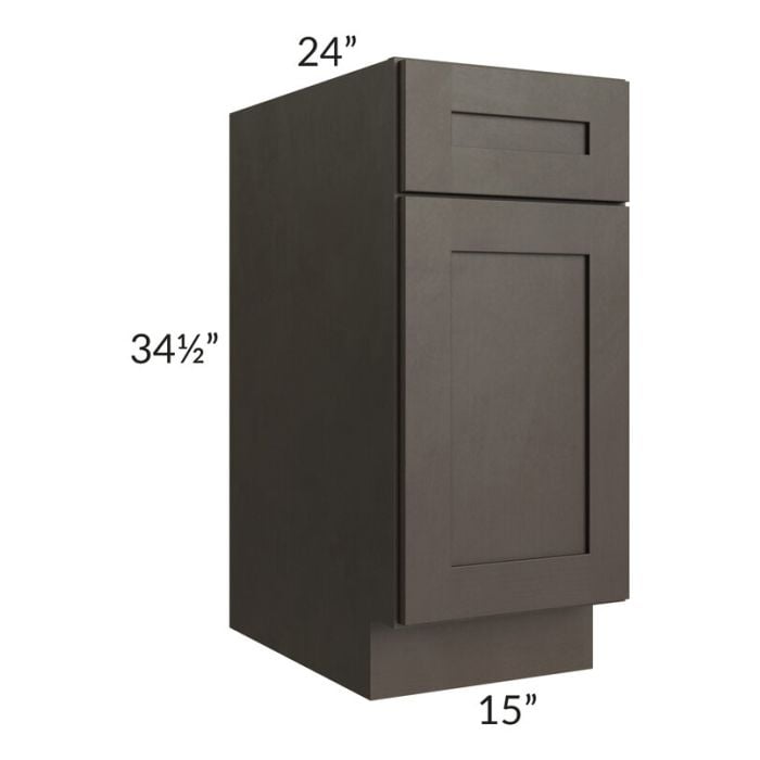 RTA Southport Espresso Shaker 15" Base Cabinet with 2 Decorative End Panels