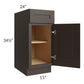 RTA Southport Espresso Shaker 15" Base Cabinet with Trash Can Insert and Can