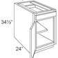 RTA Southport Espresso Shaker 18" Base Cabinet with 1 Decorative End Panel and 1 Roll Out Tray