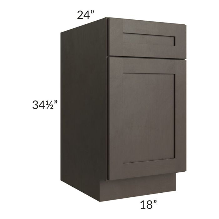 RTA Southport Espresso Shaker 18" Base Cabinet with Trash Can Insert and Can