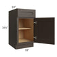 RTA Southport Espresso Shaker 18" Base Cabinet with Trash Can Insert and Can