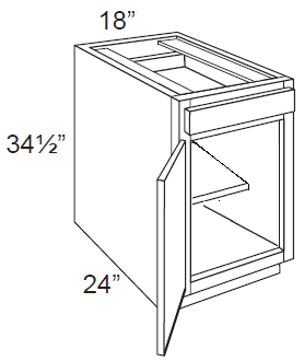 RTA Southport Espresso Shaker 18" Base Cabinet with Utensil Drawer