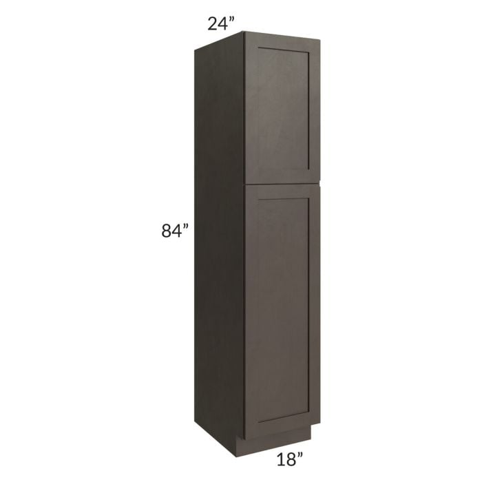 RTA Southport Espresso Shaker 18" x 84" Wall Pantry with 1 Side Decorative End Panel and 1 Roll Out Tray
