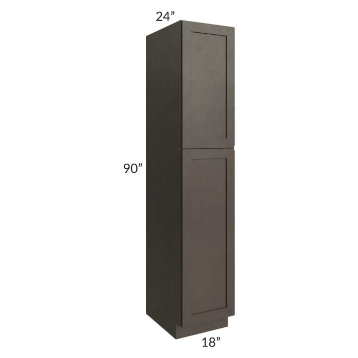 RTA Southport Espresso Shaker 18" x 90" Wall Pantry with 2 Sides Decorative End Panels and 4 Roll Out Trays