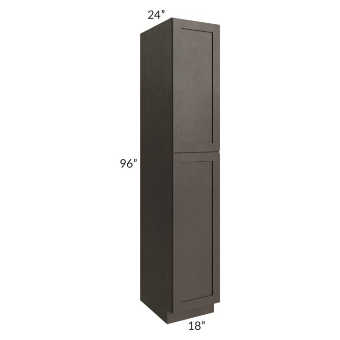 RTA Southport Espresso Shaker 18" x 96" Wall Pantry with 2 Sides Decorative End Panels and 3 Roll Out Trays
