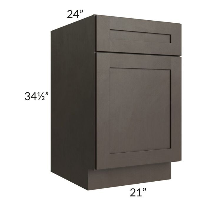 RTA Southport Espresso Shaker 21" Base Cabinet with Utensil Drawer