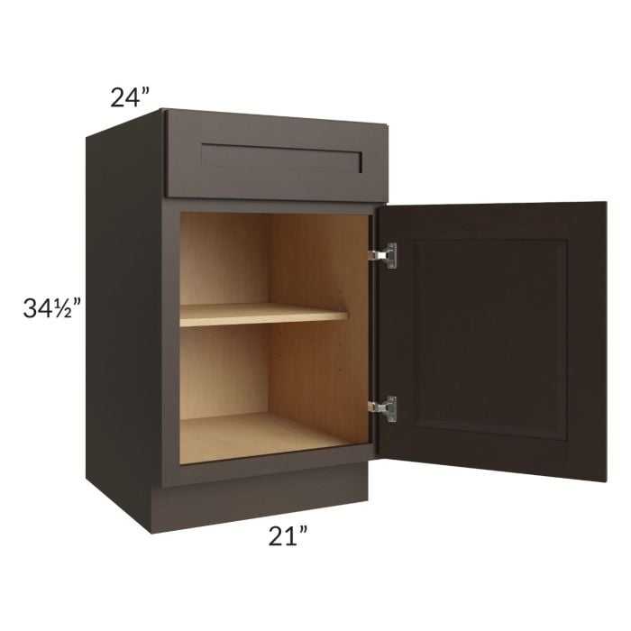 RTA Southport Espresso Shaker 21" Base Cabinet with Utensil Drawer