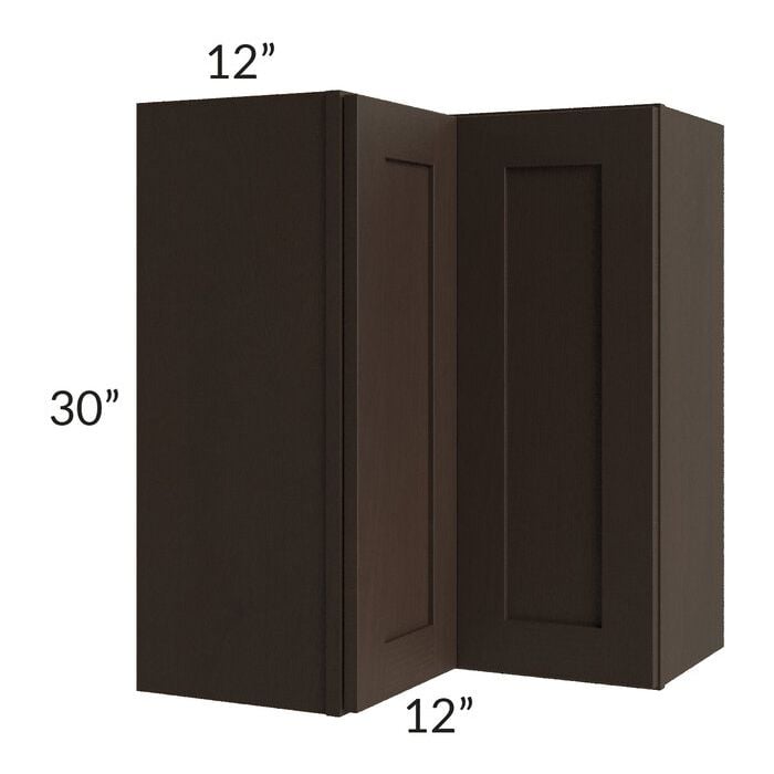 RTA Southport Espresso Shaker 24" x 30" Easy Reach Corner Wall Cabinet with 1 Decorative End Panel